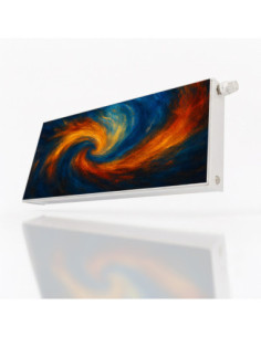 Magnetická fólie na radiátor Modro oranžový vír | Magnetická fólie na míru 2