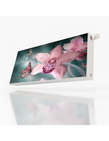 Magnetická fólie na radiátor Orchidej s motýlem | Magnetická fólie na míru