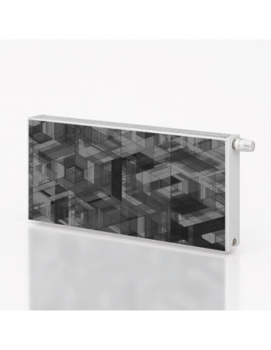 Magnetická fólie na radiátor Šedý geometrický vzor | Magnetická fólie na míru