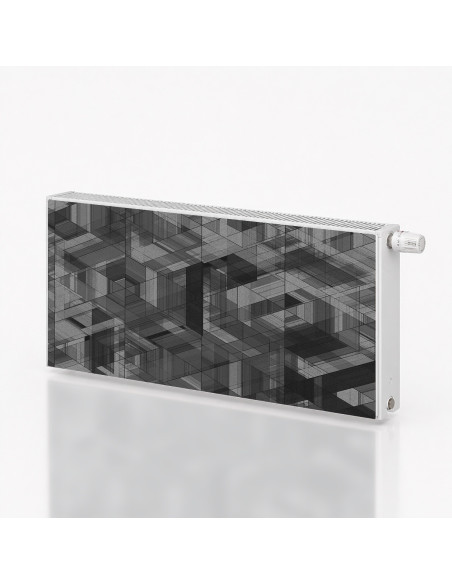 Magnetická fólie na radiátor Šedý geometrický vzor | Magnetická fólie na míru