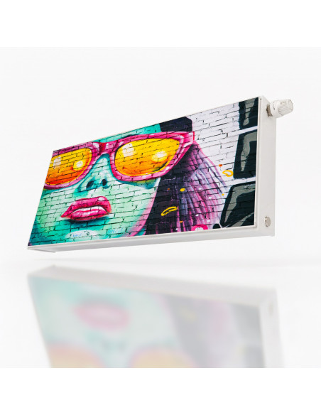 Magnetická fólie na radiátor Street art tvář | Magnetická fólie na míru