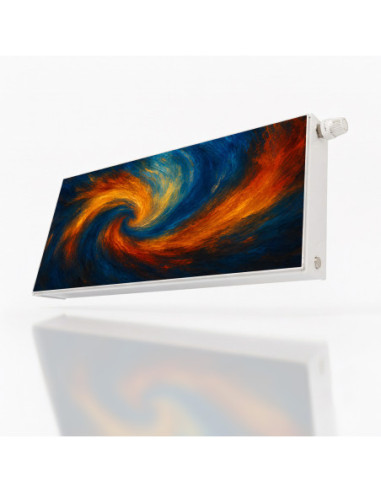 Magnetická fólie na radiátor Oranžovomodrý vír | Magnetická fólie na míru