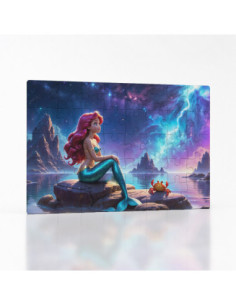 Kouzelné puzzle Malá mořská víla, krab a multibarevná hvězdná obloha | Bydleníutulné.cz