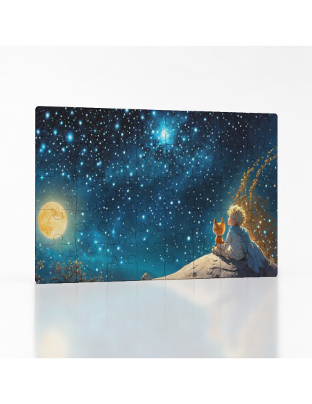 Kouzelné puzzle Malý princ a liška pod hvězdnou oblohou | Bydleníutulné.cz
