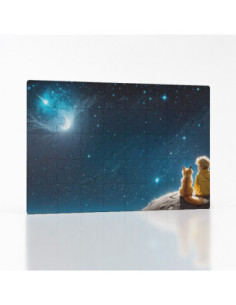 Kouzelné puzzle Malý princ ve zlatavém oděvu na malinkaté planetce | Bydleníutulné.cz