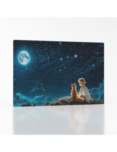 Kouzelné puzzle Malý princ v bílém oděvu s liškou | Bydleníutulné.cz